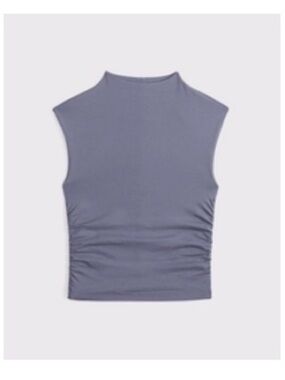 Sleeveless Mock Ruched Tank - Slate Blue Abercrombie & Fitch Paloma size XL